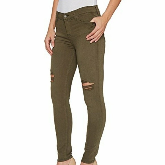 7 For All Mankind Olive Green Skinny Jean, Size 31 - Picture 1 of 15
